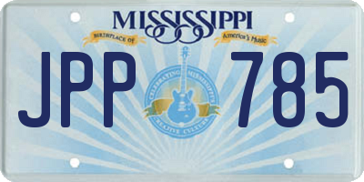 MS license plate JPP785