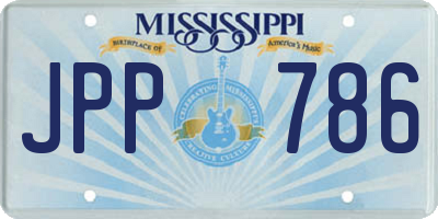 MS license plate JPP786