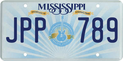 MS license plate JPP789