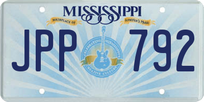 MS license plate JPP792
