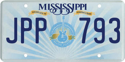 MS license plate JPP793