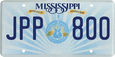 MS license plate JPP800