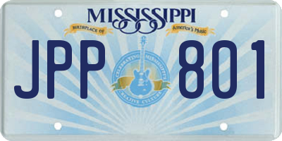 MS license plate JPP801