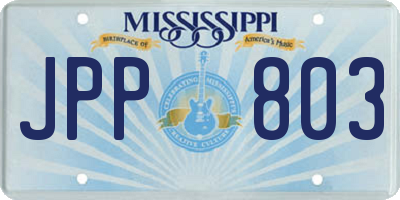 MS license plate JPP803