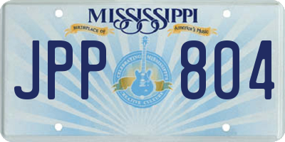 MS license plate JPP804
