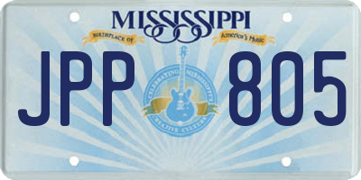 MS license plate JPP805