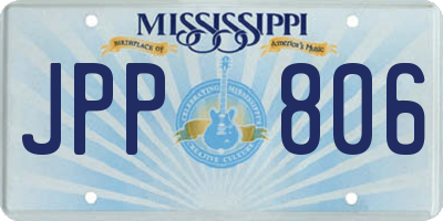 MS license plate JPP806