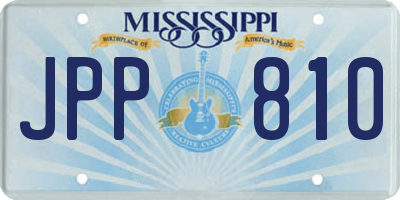 MS license plate JPP810