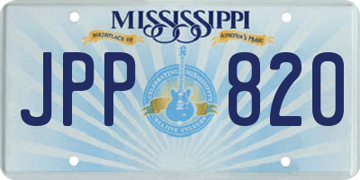 MS license plate JPP820