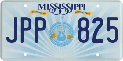 MS license plate JPP825