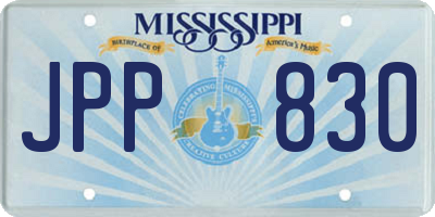 MS license plate JPP830