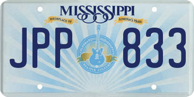 MS license plate JPP833