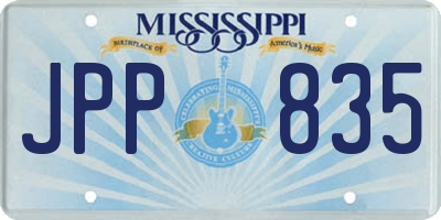 MS license plate JPP835