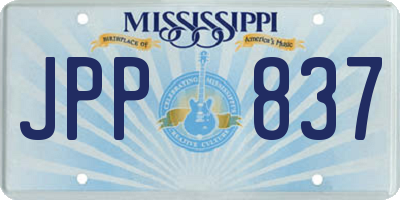 MS license plate JPP837