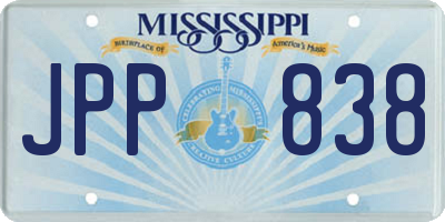 MS license plate JPP838
