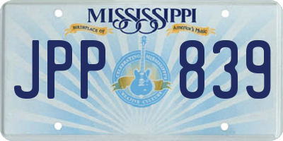 MS license plate JPP839