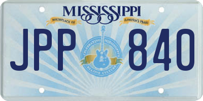 MS license plate JPP840