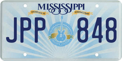 MS license plate JPP848