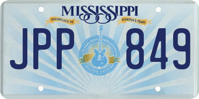 MS license plate JPP849