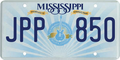 MS license plate JPP850