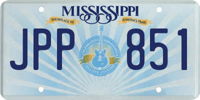 MS license plate JPP851