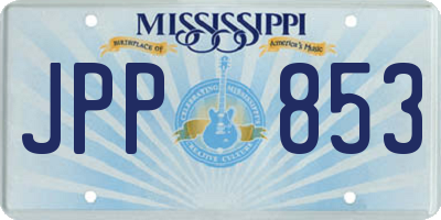 MS license plate JPP853
