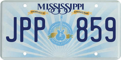 MS license plate JPP859