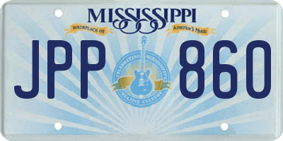 MS license plate JPP860