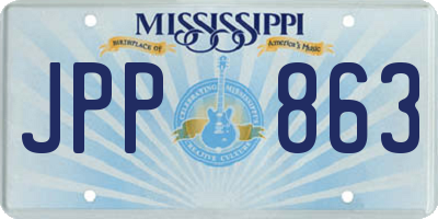 MS license plate JPP863
