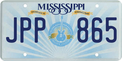 MS license plate JPP865