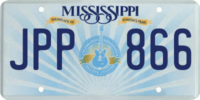 MS license plate JPP866