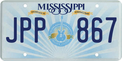 MS license plate JPP867