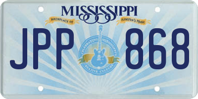 MS license plate JPP868