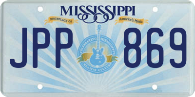 MS license plate JPP869