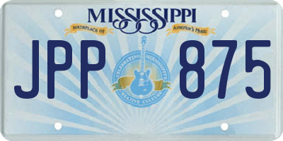 MS license plate JPP875