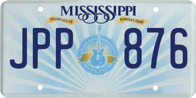 MS license plate JPP876