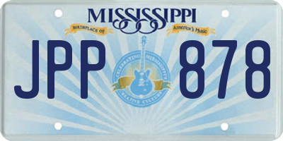 MS license plate JPP878