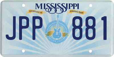 MS license plate JPP881
