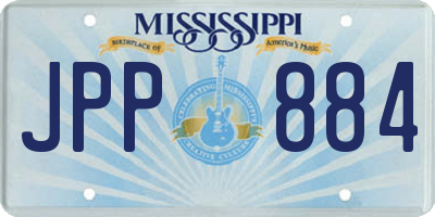 MS license plate JPP884