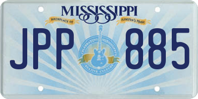 MS license plate JPP885