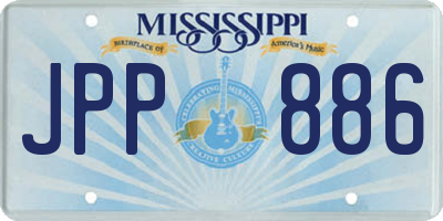 MS license plate JPP886