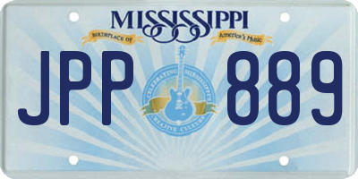MS license plate JPP889