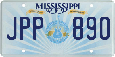 MS license plate JPP890