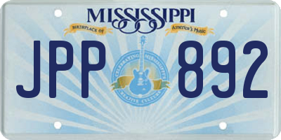 MS license plate JPP892