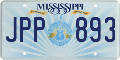 MS license plate JPP893