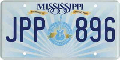 MS license plate JPP896
