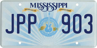 MS license plate JPP903