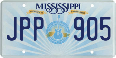 MS license plate JPP905
