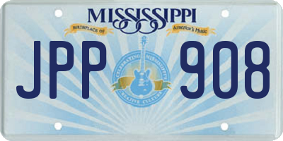 MS license plate JPP908