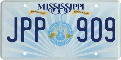 MS license plate JPP909